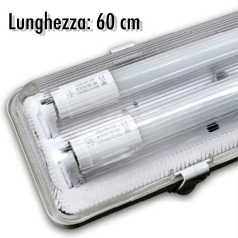 Komplette wasserdichte Deckenleuchte mit 2 x 60 cm LED-Neonröhren für Decke und Wand IP65 -