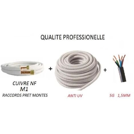 RODRIGAS KOMPLETTES VERBINDUNGSSET 1/4 3/8 ALLE KLIMAANLAGEN 10 METER FERTIG ZUM VERLEGEN