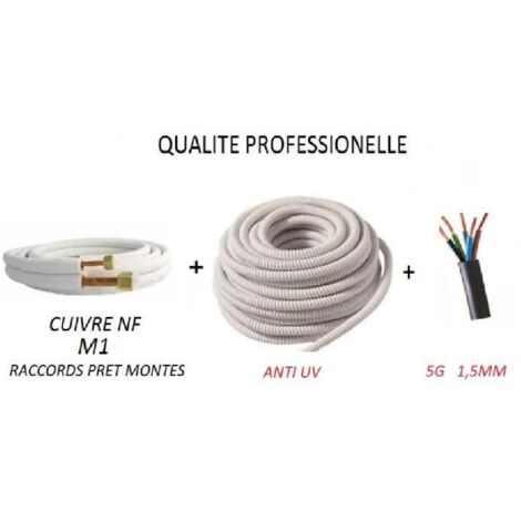 RODRIGAS KOMPLETTES VERBINDUNGSSET 1/4 3/8 ALLE KLIMAANLAGEN 7 METER FERTIG ZUM VERLEGEN