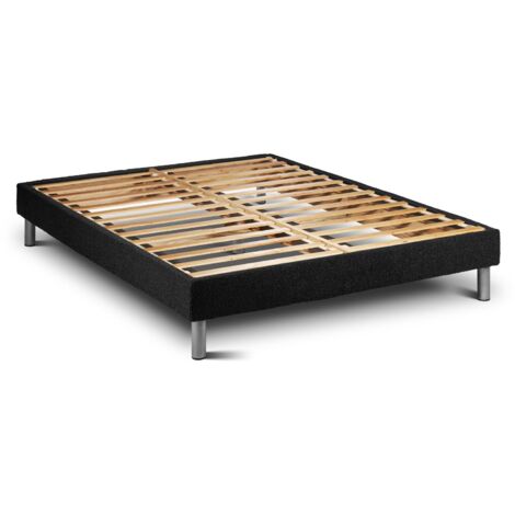 Komplettpaket Bett - Matratze 140x200 cm + Boxspringbett mit Lattenrost (im Set) + 2 Kopfkissen + Bettdecke - Vitalmemo Back
