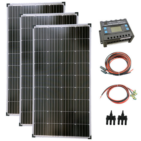 Komplettset 3x130 Watt Solarmodul Laderegler Photovoltaik Inselanlage