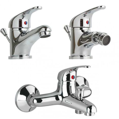 Komplettset Badarmaturen Waschtisch + Bidet + Badewanne Enter