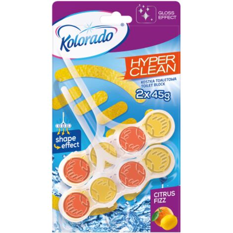 KOMPLEX-TORUS: Colorado Hyper Clean Toilettenblock - Langanhaltender frischer Duft, Citrus Fizz