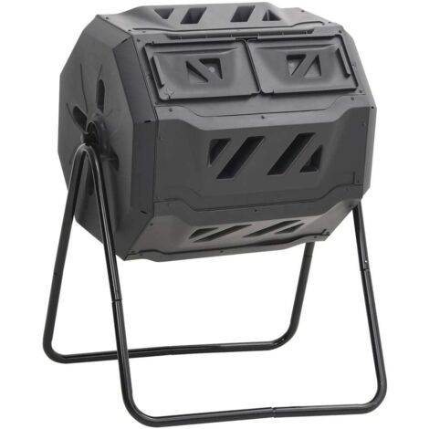 Kompostbehälter schwarz 73x64x95 cm 160 L
