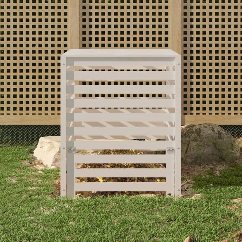 Komposter Weiß 82, 5x82, 5x99, 5 Cm Massivholz Kiefer - Vidaxl