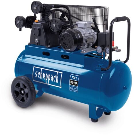 Kompressor HC550TC 230V Scheppach - 10bar 100L 3PS 550L/min Ansaugleistung Fahrvorrichtung