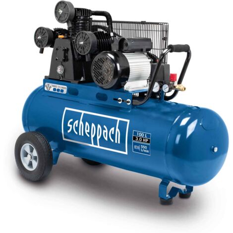 Kompressor HC550TC 400V Scheppach - 10bar  100L  4PS  550L/min Ansaugleistung  Fahrvorrichtung