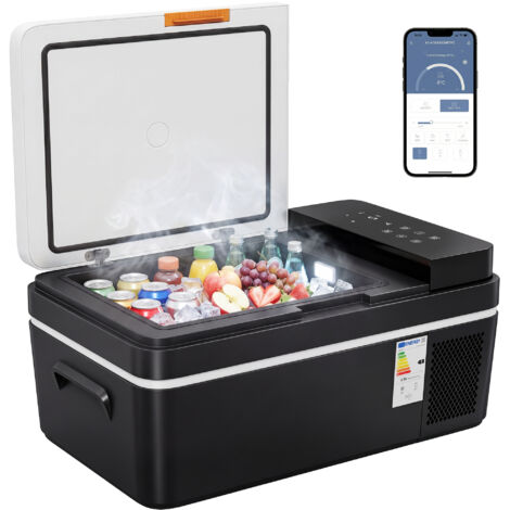 Kompressor Kühlbox 20L -20℃-20℃ Elektrische Kühlbox mit APP-Steuerung LED-Leuchten USB Anschluss Batterieschutz