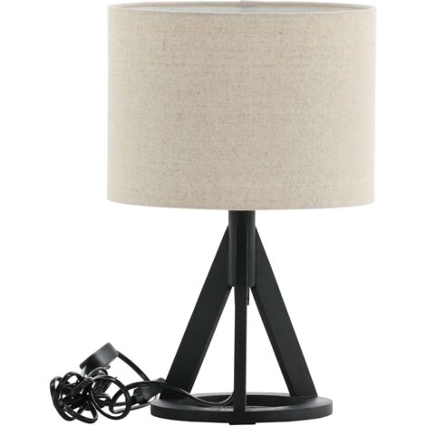 Kona Beleuchtung Tischlampe 25x18x50,5cm stof beige, schwarz.