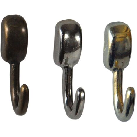 Koncreto Ganci Per Quadri 'Lungo' Mm 30 Pz 2 Nichelato Con Tassello. In Blister.