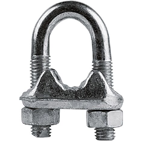 Koncreto Morsetto Per Funi Zincato Mm 8  Pz 4 In Acciaio Zincato. In Blister.