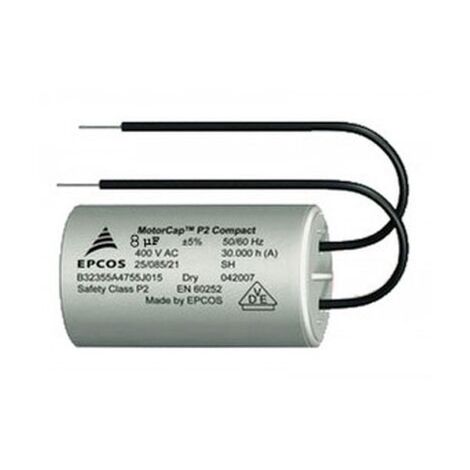 Kondensator Pp 8Uf Mf 400V Erkennung mit Ersatzkabeln FAAC 7601355 Pack. 2ST