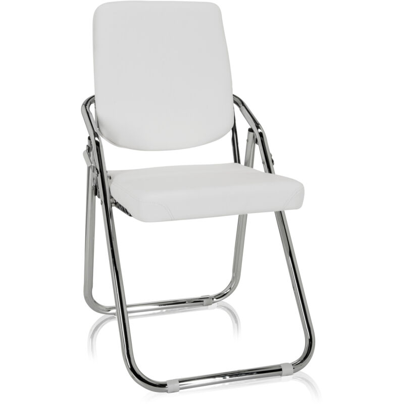 Konferenzstuhl / Besucherstuhl / Stuhl Esto Pu Weiß Hjh Office