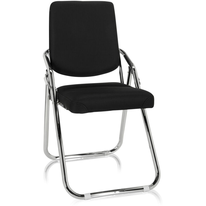 Konferenzstuhl / Besucherstuhl / Stuhl Esto Stoff Schwarz Hjh Office