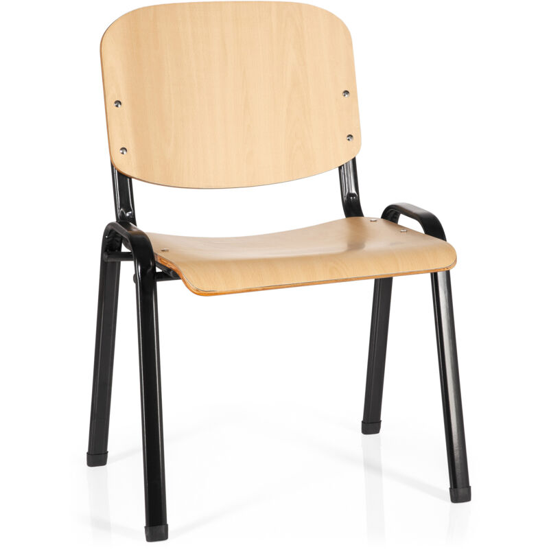 Konferenzstuhl / Besucherstuhl / Stuhl Xt 600 Schwarz/buche Hjh Office