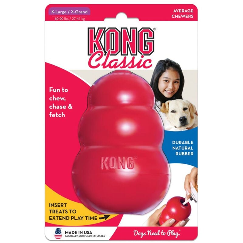 Classic xl, rouge - jouet à mâcher en caoutchouc naturel pour chien - Kong