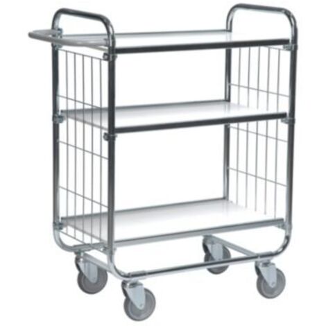 Kongamek Bordwagen verzinkt mit 3 laminierten Böden 750x425mm und Bremse