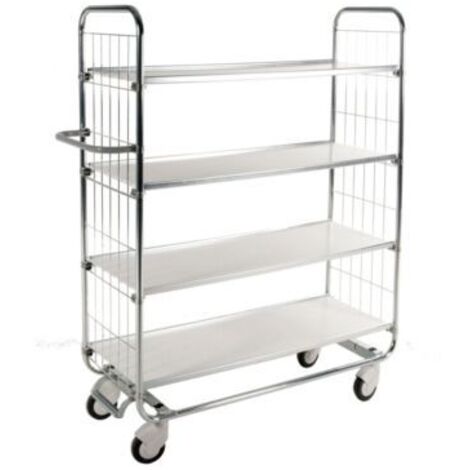 Kongamek Bordwagen verzinkt mit 4 laminierten Böden 620x425mm und Bremse