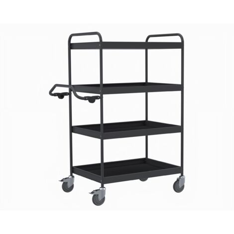 Kongamek ergonomischer Etagenwagen mit 4 Böden in Dunkelgrau