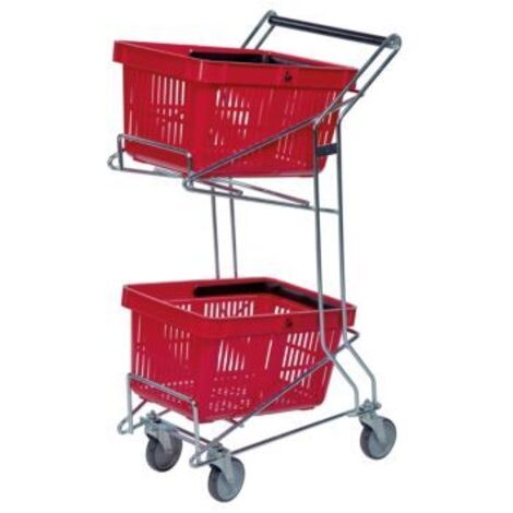 Kongamek Sammelwagen mit 2 Böden als Zubehör für Einkaufskörbe 480x330mm