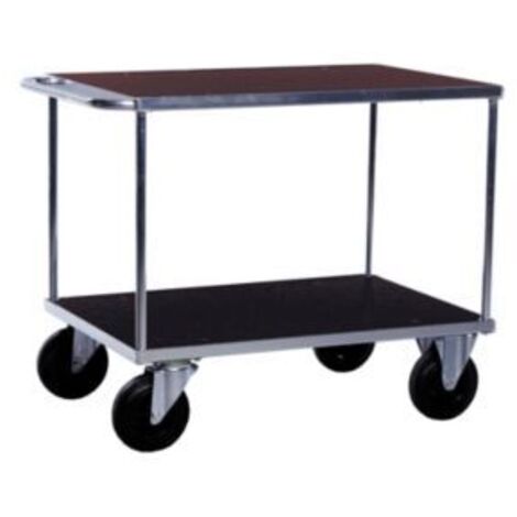 Kongamek Tischwagen, verzinkt 1300x800x870mm Ladefläche aus MDF, Schiebegriff mit Gummibereifung und Bremse
