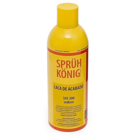 KONIG spray laca acabado satinado 400ml. , LACAS DE FIJACIÓN AntisiliconasLaca de fijación 400ml. GLOSS SATINADO 345Para utilizar sobre barnices, décor y