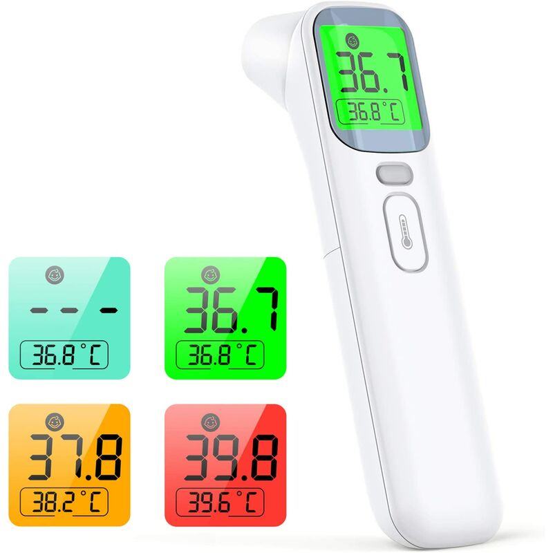 

Abcrital - Konjac Termómetro frontal Termómetro infrarrojo Termómetro de oído sin contacto para adultos, bebés y niños con función de memoria de