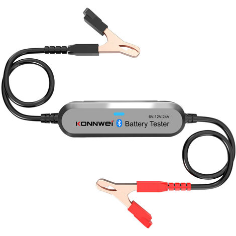 KONNWEI BK200 6V/12V/24V Voiture BT Testeur de Batterie Testeur de Charge de Batterie Testeur de Résistance Interne Analyseur pour Voiture Moto Tondeuse à Gazon Steamship Argent