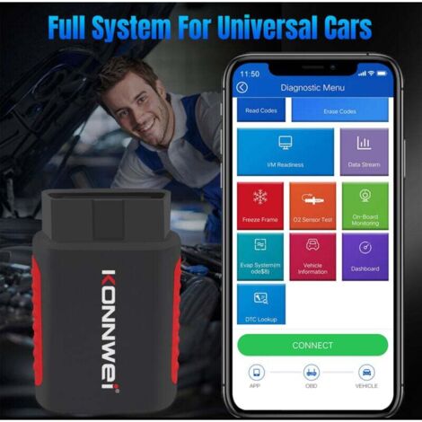 KONNWEI K DIAG OBD2-Scanner – ABS/SRS/Klimaanlagendiagnose + ECM/BCM/TCM-Reset – Kompatibel mit 95 % der Fahrzeuge