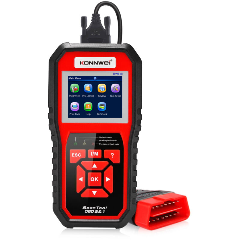 KONNWEI KW850 OBDII EOBD lecteur de code de scanner de défaut d'ordinateur de voiture NT301 AL519, rouge
