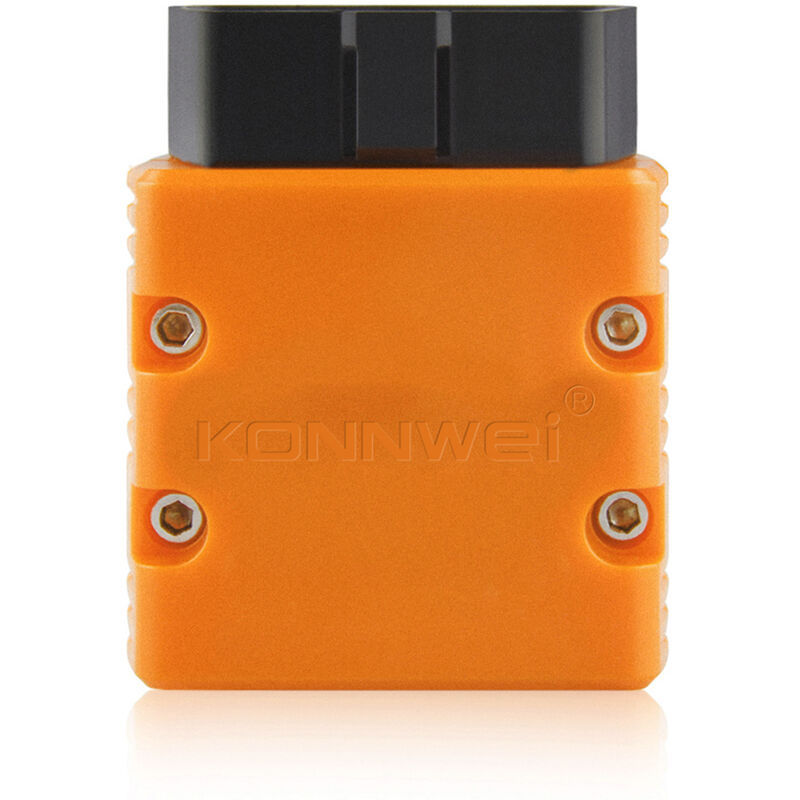 KW902 Mini BT 4.0 Wireless OBD-II Car Auto Diagnostic Scan Tools Car Detector Tester Scanner for IOS Android System,Orange - Orange - Konnwei