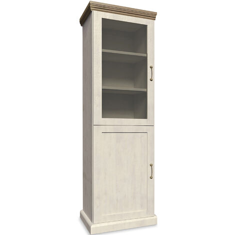 KONSIMO ARVEN Vitrinenschrank, Cremeweiß