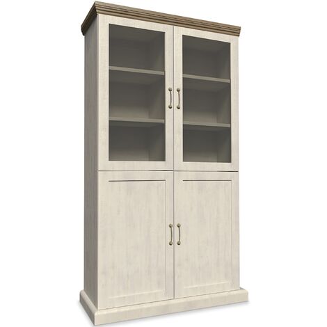 KONSIMO ARVEN Vitrinenschrank, Cremeweiß
