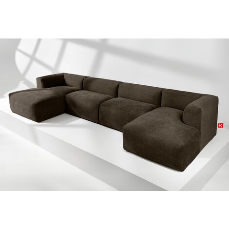 KONSIMO BUFFO 7/8 Sitzer Panorama-Ecksofa mit extrem weicher und bequemer Sitz,braun