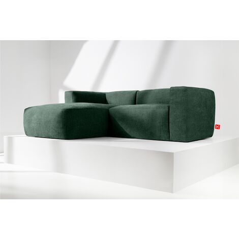 KONSIMO BUFFO Ecksofa Links 3/4 Sitzer mit extrem weicher und bequemer Sitz, blau