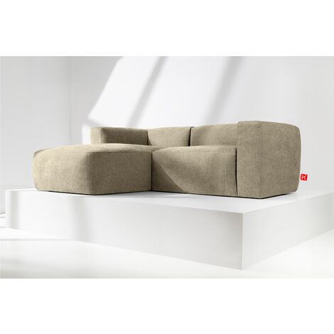 KONSIMO BUFFO Ecksofa Links 3/4 Sitzer mit extrem weicher und bequemer Sitz, gelb