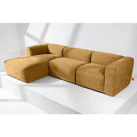 KONSIMO BUFFO Ecksofa Links mit extrem weicher und bequemer Sitz, gelb
