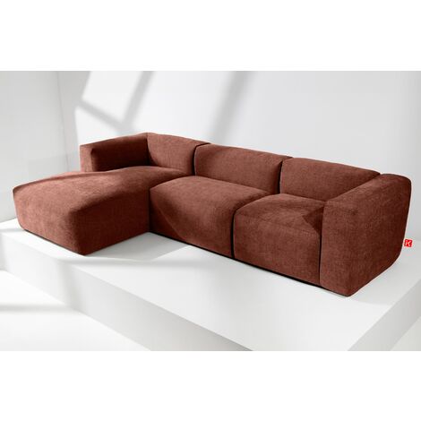 KONSIMO BUFFO Ecksofa Links mit extrem weicher und bequemer Sitz, orange