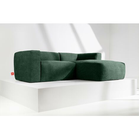KONSIMO BUFFO Ecksofa Rechts 3/4 Sitzer mit extrem weicher und bequemer Sitz, blau