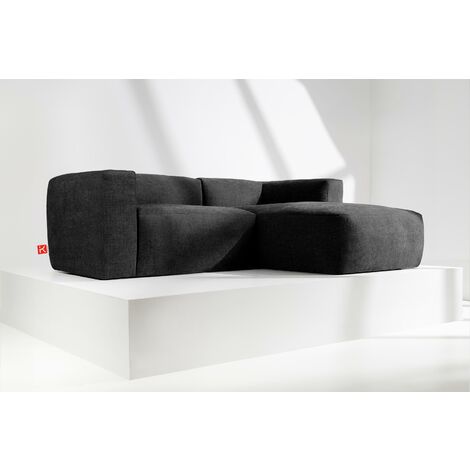 KONSIMO BUFFO Ecksofa Rechts 3/4 Sitzer mit extrem weicher und bequemer Sitz, grau