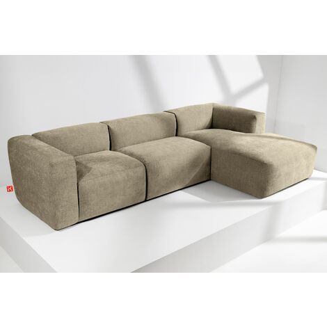 KONSIMO BUFFO Ecksofa Rechts mit extrem weicher und bequemer Sitz, gelb
