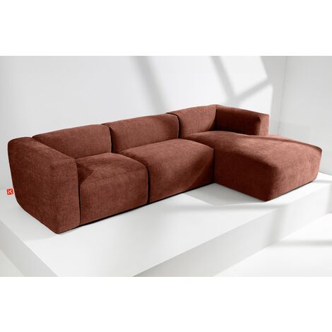 KONSIMO BUFFO Ecksofa Rechts mit extrem weicher und bequemer Sitz, orange