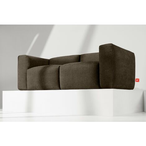 KONSIMO BUFFO Sofa 2 Sitzer mit extrem weicher und bequemer Sitz, braun