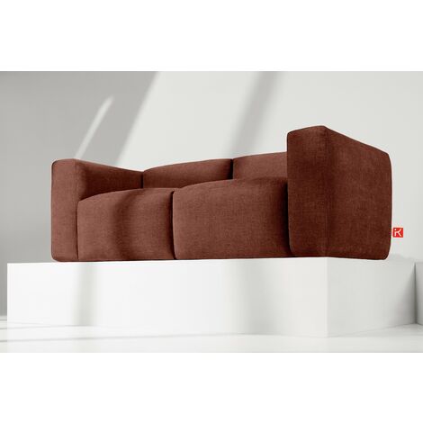 KONSIMO BUFFO Sofa 2 Sitzer mit extrem weicher und bequemer Sitz, orange