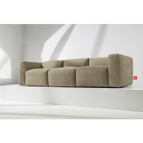 KONSIMO BUFFO Sofa 3 Sitzer mit extrem weicher und bequemer Sitz, gelb
