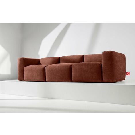 KONSIMO BUFFO Sofa 3 Sitzer mit extrem weicher und bequemer Sitz, orange
