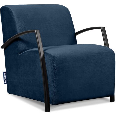 KONSIMO CARO Sessel mit Armlehnen für das Wohnzimmer, Marineblau