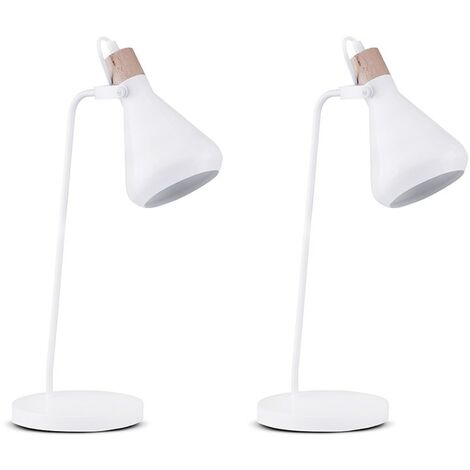 KONSIMO CORTODI 2er Set Tischlampen im skandinavischen Stil, Weiß