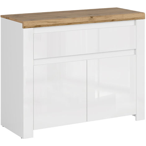 KONSIMO DAMINO Kommode zeitloses Design , Weißglanz