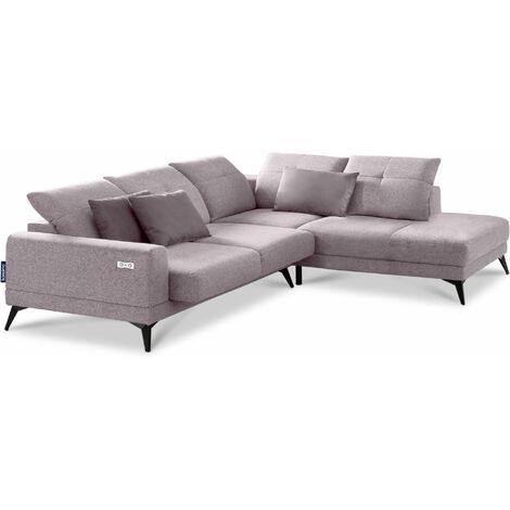 KONSIMO DAVIDI Eckgarnitur 4/5 Sitzer mit elek. Relaxfunktion, Rosa